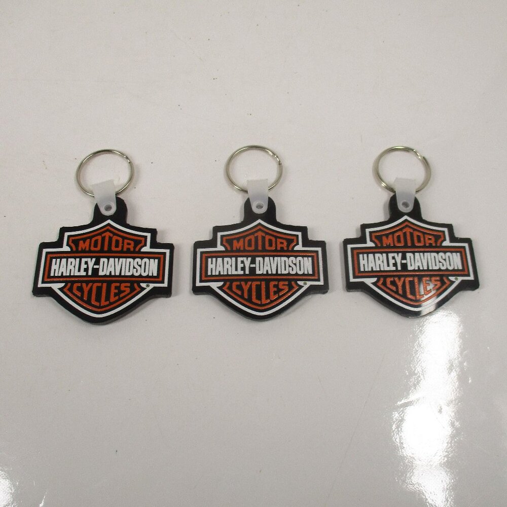 3 Harley Davidson Victoriaville Que Dealership Rubber Motorcycles Logo Keychain